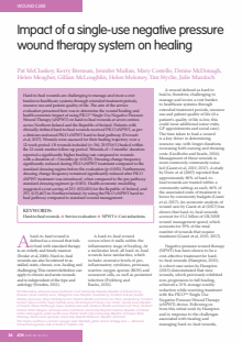 Impact of a single-use negative pressure wound therapy system on healing