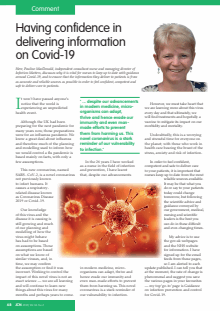 Having confidence in delivering information on Covid-19